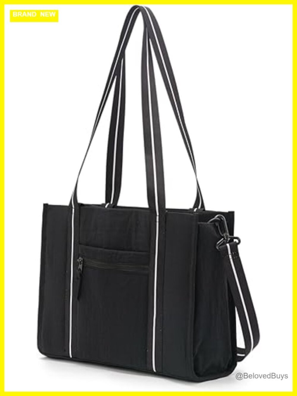 Nylon Tote Bag with Pockets for Work Commute